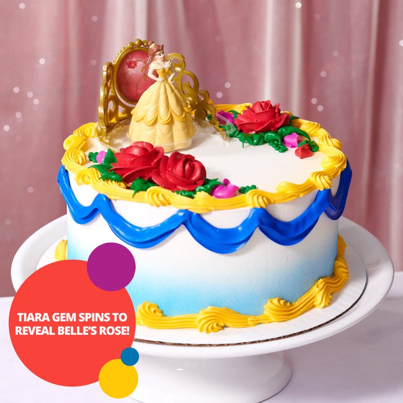 DecoPac DecoSetÂ® Disney Princess Belle Beautiful As A Rose Cake Topper, 2-Piece Decorations Set with Belle Figurine and Golden Tiara with Spinning Jewel, Beauty and the Beast Cake Decoration - Image 3